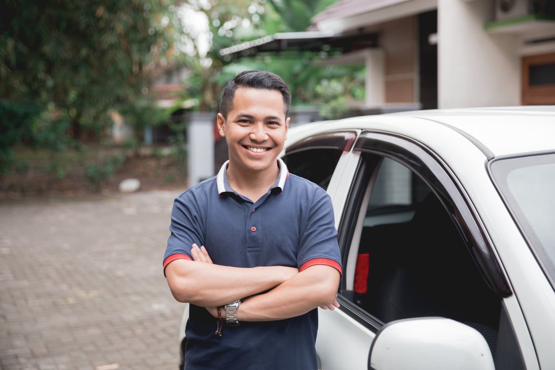 Standing in Front of Car